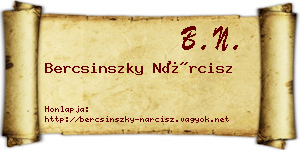 Bercsinszky Nárcisz névjegykártya